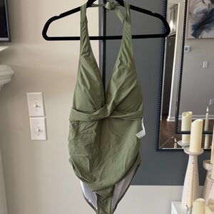 Elegant Olive Green One-Piece Swimsuits